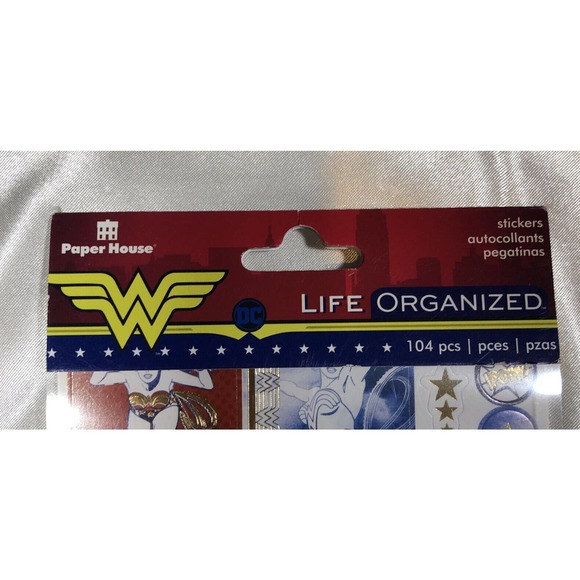 Wonder Woman Stickers Paper House Life Organized 100 Pieces NEW - Picture 3 of 7